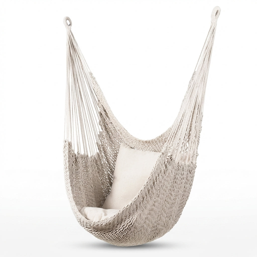 Nordic White Hammock Swing Chair, Hanging Cotton Chair for Bedroom, Dorm, Readin — variant 1
