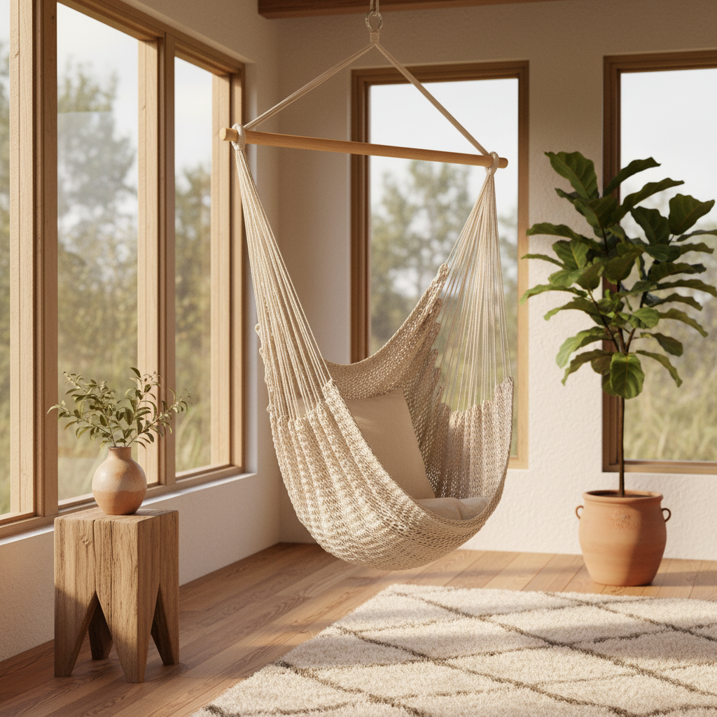 Nordic White Hammock Swing Chair, Hanging Cotton Chair for Bedroom, Dorm, Readin — variant 13