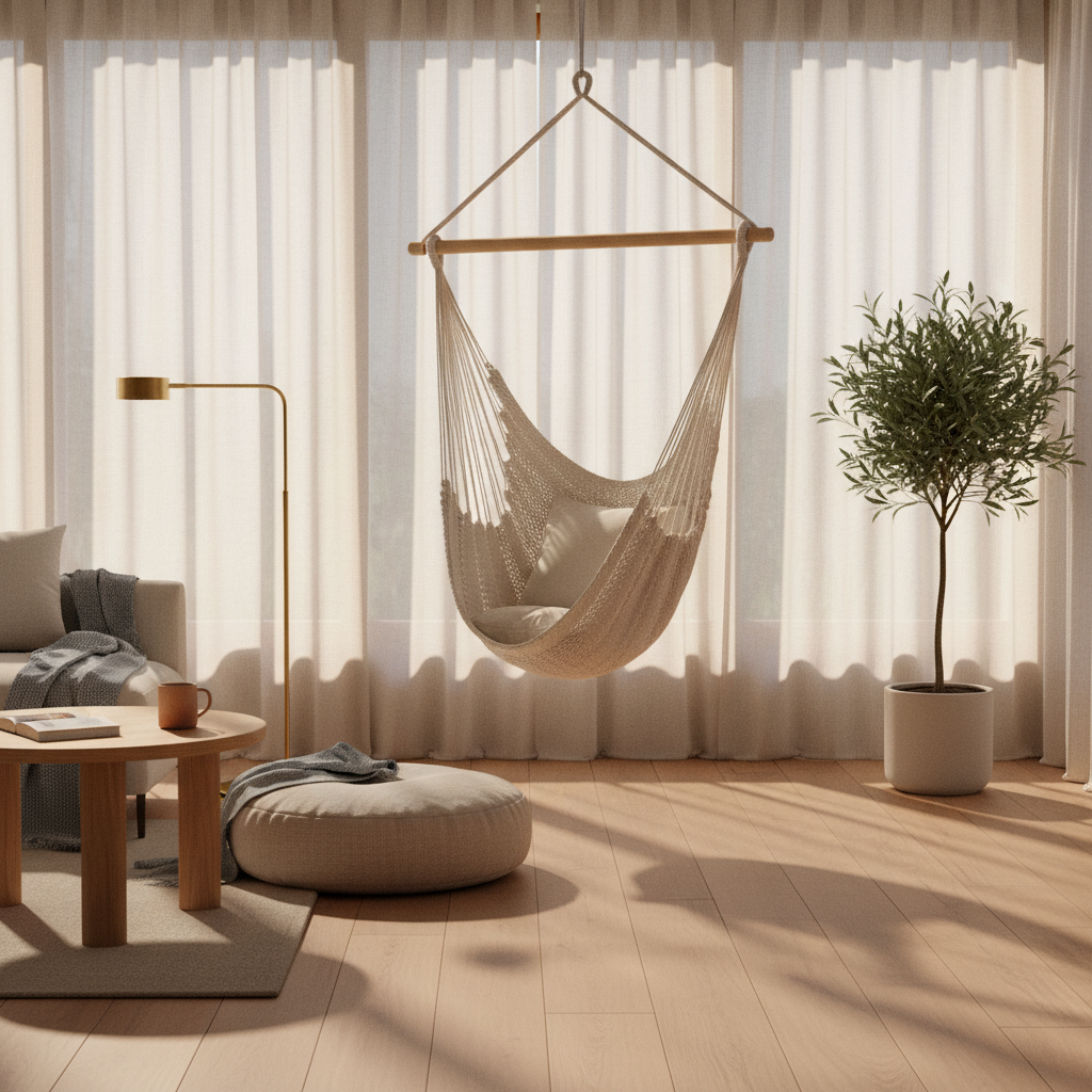 Nordic White Hammock Swing Chair, Hanging Cotton Chair for Bedroom, Dorm, Readin — variant 16